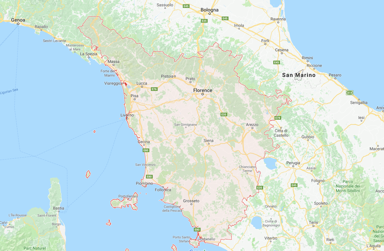 Toscana map – Italybeyond